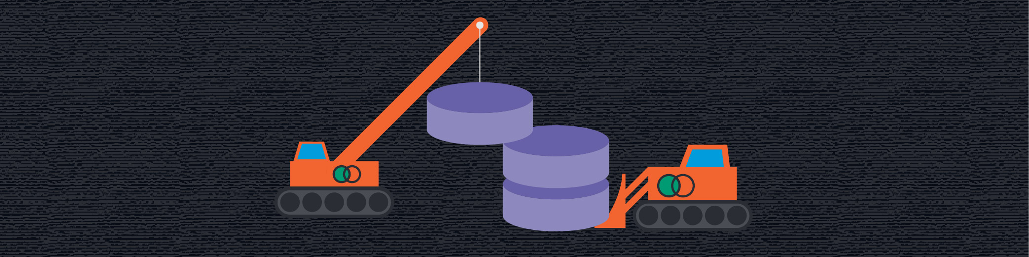 Cranes Assembling a Database Symbol
