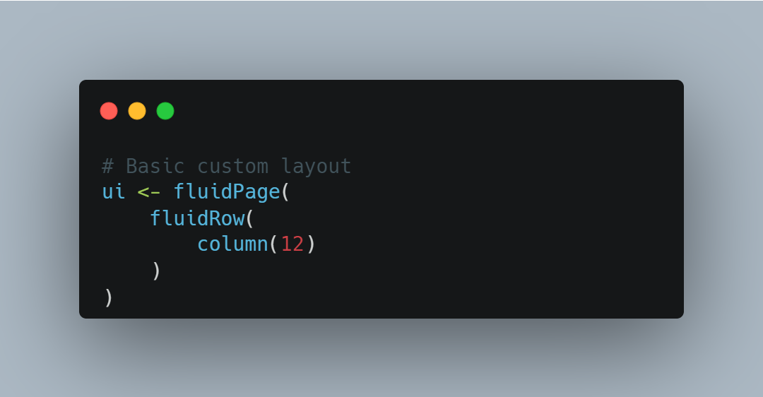 R Code for Custom Shiny Layout