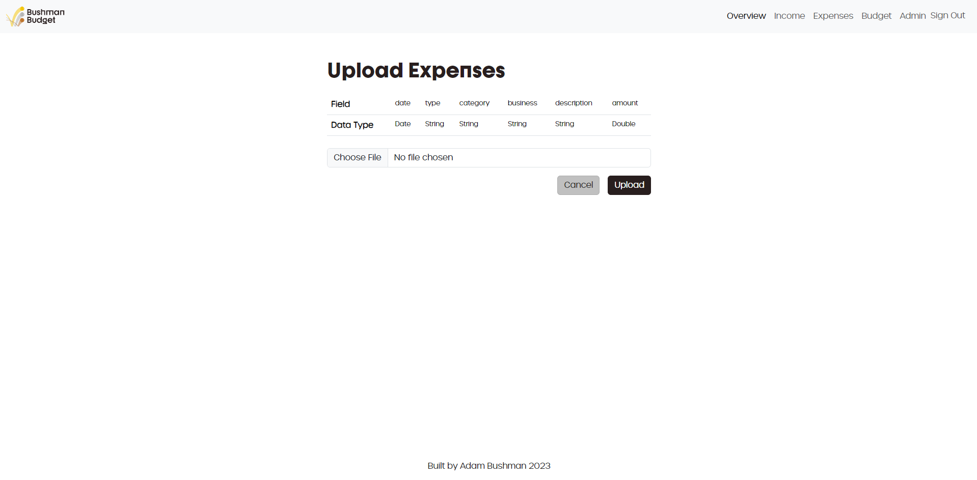 Upload expenses