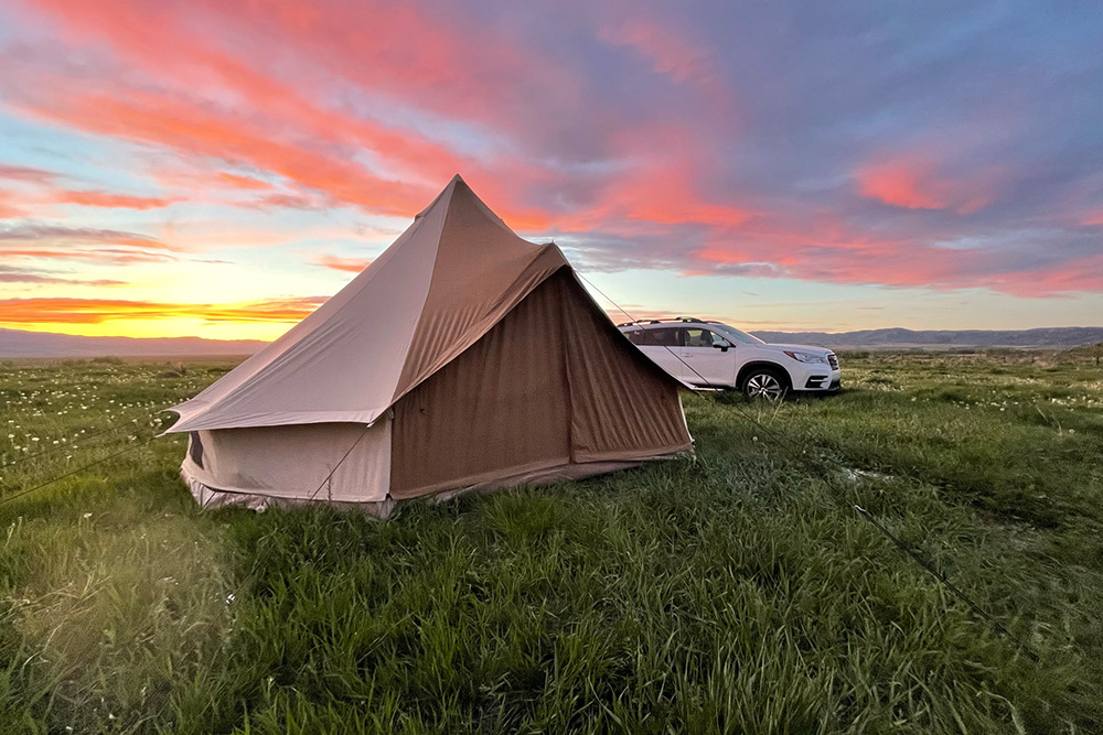 Tent and Sunset